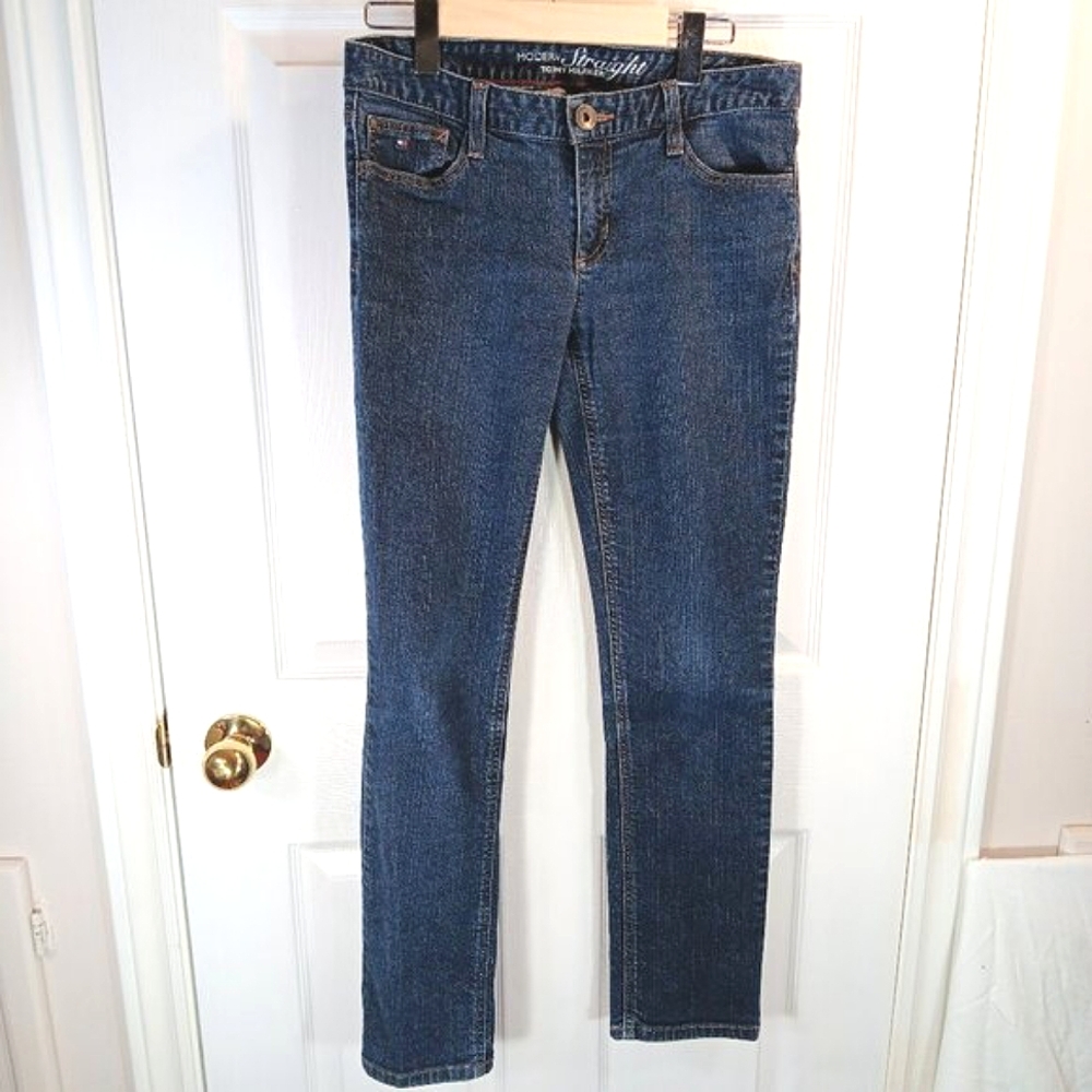 Tommy Hilfiger Straight Leg Jeans Dark Wash Women's Size 6 Stretch Denim